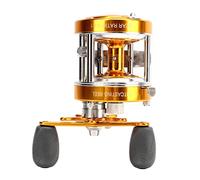 TIKATARER Metal Fishing Reel, Lightweight Wire Cup with Centrifugal Brake System for Long Casting Distance, Reduced Noise and Upwind Throws, Suitable for Bass, Catfish and Pike (Left Hand)