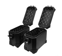 TIKATARER Motorcycle Side Case, 18L Left Right Hard Saddlebag Box with Support Rack & Lock Handle, Protective Interior & High Strength Construction, Universal Fit for Helmet Luggage