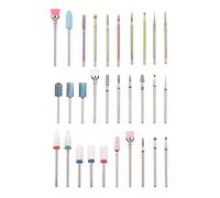 TIKATARER Nail Drill Bits, 30pcs Manicure Pedicure Tools Drill Bit Set Nails with Different Shapes Nursing Tool For For Gel Removal Set