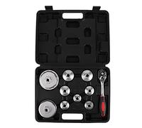 TIKATARER Oil Filter Wrench, 10Pcs Oil Filter Removal Set Wrench Cap Socket Remover Removal Tool Universal Set 24 Mm to 38 Mm Socket