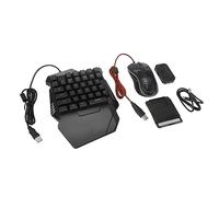 TIKATARER One Handed Gaming Keyboard, Half Hand Gaming Keyboard and Mouse Combo Teclado Y Mouse Gamer USB Wired LED Backlit Keyboard with Mouse and Converter Combo Teclado Y Mouse Gamer