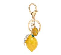 TIKATARER Pendant Keychain, Little Lemon Keyring Strong Metal Little Lemon Little Lemon Keyring with Rhinestone Exquisite Colors Lemon Keychain for Keys Bag Wallet (Yellow)