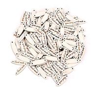 TIKATARER Personalized Wooden Buttons, 100PCS Oval Wooden Handmade Handmade Wood Buttons 2-Hole Label Tag Sewing DIY Scrapbooking Crafts