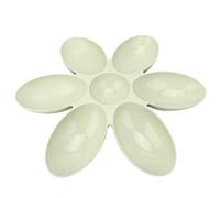 TIKATARER Plastic Dog Bowl, Pet Six Petals Multiple Case Food Feeder Puppy Feeding Bowls Water Feeding Station Cat for Cats Dogs General, 16.54x16.54inch (Green)