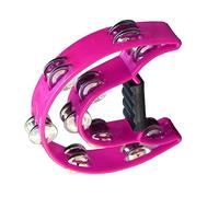 TIKATARER Plastic Hand Tambourine Bell, Lightweight Percussion Instrument with Handle, Ideal for Kids Music Education and Entertainment (Purple)