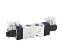 TIKATARER Pneumatic Solenoid Air Valve, 3 Position 5 Way 4V420 15 Internal Pilot Type, Aluminium Alloy Body Solenoid Control Valve for Industrial Automation Fluid Control (AC220V)