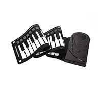 TIKATARER Portable Keyboard Piano, 49 Keys Electronic Keyboard Hand Rolling Up Piano Roll Up with Built in Speakers and 3.5mm Output Jack Foldable for (Black)