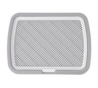 TIKATARER Portable Puppy Potty Training Tray, Dog Pee Pad Holder Detachable Washable Mesh Trainer Box with Low Entry Raised Grid to Prevent Spill Keep Small Breed Pet Paws Clean (Gray)