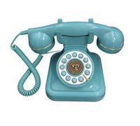 TIKATARER Retro Corded Telephone Blue Abs Dial Speakerphone