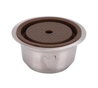 TIKATARER Reusable Coffee Capsule Pod, Refillable Stainless Steel Coffee Cup, Machine Capsules with Spoon, Brush, Ideal for Machine (150ML)