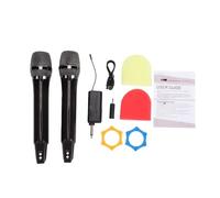 TIKATARER RGB Wireless Microphone, Handheld Karaoke Mic with RGB Color Changing Lights & UHF Transmission, 6.5mm Interface, for Home KTV Live Streaming Stage Performance (1-to-2)