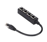 TIKATARER RJ45 Splitter Adapter, 1 Male to 4 Female Ethernet Cable Splitter with Gold Plated Core & Fixed RJ45 Connector for All Networks Homes Offices & Broadband Connections