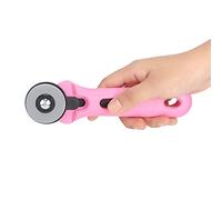 TIKATARER Rotary Cutter, 45mm Round Fabric Cutter, Rotating Cloth Cutter Roller, Cloth Knife, Fabric Cutter Rotary Tool, Sewing Rotary Cutter with Handle for Paper Cloth Leather Cutting