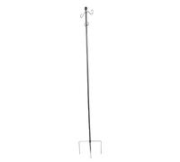 TIKATARER Shepherd Hook 76 Inch Adjustable Pole for Gardens, 5 Prong Base | Dual Hook Steel Stand, Bird Feeder Lantern Plant Hanger, 44 and 60 Inch Options