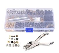 TIKATARER Snap Buttons Kit, Snap Fasteners Kit with 6 Color Metal Buttons Press Studs and Installation Tools 120 Set Brass Fastener for Fabric Set for Clothing Coats, Down