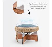 TIKATARER Snare Drum Stand, Acacia Wood Holder, High Molecular Silicone Layer for Tongue Drum and Handpan Display (Medium Size)