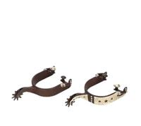 TIKATARER Spurs For Cowboy Boots, English Spurs Bumper Spurs Exquisite Pattern Horse Boot Spurs Decoration with Gear Reining Horse Cowboy Show Spurs For Equestrian Competition Entertainment