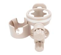 TIKATARER Stroller Cup Holder, Attachable Cup Holder with 360 Degree Rotatable Phone Stand Stable Support, Universal Stroller Accessories for Storing Phones Drinks Baby Bottles (Khaki)