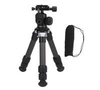 TIKATARER Tabletop Tripod, Carbon Fiber 13lb Load with 360° Ball Head | 17.5cm Folded, 19.5 to 50cm Adjustable, 5 Section Legs & 3 Angles, 1/4" Screw, for Live Travel DSLR Mirrorless, Desktop