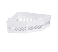 TIKATARER Toothbrush Holder for Bathroom Kitchen, 10.6 X 7.2 X 2.3 Inches | No Drill Adhesive Wall Shelf, Hollow Bottom Drainage Corner Storage