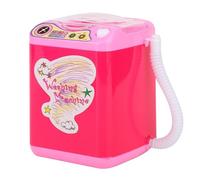 TIKATARER Toy Washing Machine, Mini Simulation Washing Machine Electric Makeup Brush Cleaner Electric Make Up Brush Makeup Sponge Cleaner (Rose Red)