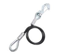 TIKATARER Trailer Safety Cable, 3500lbs Load Bearing High Tensile Wire, Towing Rope with S Hook, Ideal for RV Trailer Spring, 27.6in Maximum Extension Length (With One S Hook)