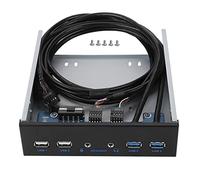 TIKATARER USB 3.0 Front Panel, 4.8Gbps SuperSpeed with HD Interface for PC Computer Case Motherboard 19PIN 9PIN Extension Front Panel PC Microphone Input & Output Port