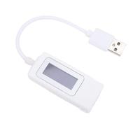 TIKATARER USB Tester Meter Digital, Voltage Current Power Capacity Monitor with Intelligent Memory, Ideal for Mobile Phone Charging & Device Protection (White)