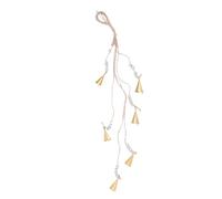 TIKATARER Vintage Rustic Bells Cluster, Stylish Hanging Metal Cowbell with Brown Jute Rope, Indoor and Outdoor Decorative Meditation Xmas Bell for Winter Wedding Party Decoration (B)