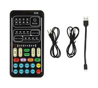 TIKATARER Voice Changer, 8 Sound Changes 8 Effects Portable Mini Sound Card with Fine Tune Buttons LED Lights, for Mobile Phone Computer Game Devices (I9 English Edition)