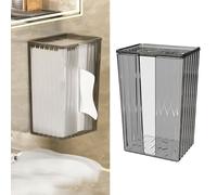 TIKATARER Wall Mounted Tissue Holder Box, Clear Acrylic Tissue Box Cover 7.48x3.74x4.92in with Transparent Design, Ideal for Bathroom Kitchen Office (Translucent Gray)