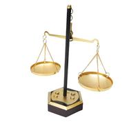 TIKATARER Weight Balancing Scale, Vintage Balance Scale Deco, Mini Weights Tray Organizer with Metal Jewelry Towers, Ideal for Creative Displays & Gifts