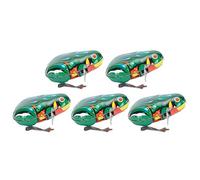 TIKATARER Wind Up Toys, Wind Up Frogs Jumping Frogs Green Metal Jumping Frogs Wind Up Toys 5Pcs Clockwork Spring Frogs Toy for Cat Dog Playing Accessories (#1)