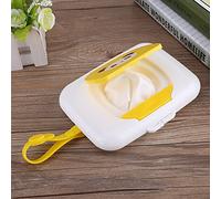 TIKATARER Wipes Dispenser, Wipe Holder with 6.46 X 4.61 X 1.18 Inch Baby Infant Outdoor Travel Stroller Wet Box Tissue Box/Cover Dispenser Travel Box/Cover for Home Laundry Room (Yellow Panda)