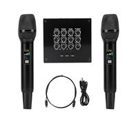 TIKATARER Wireless Microphone with Karaoke Mixer System, Dual Handheld Integrated Equalizer Stable Connection for Sound Card Speaker Amplifier Instrument Karaoke Performance