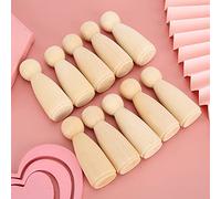 TIKATARER Wooden Peg Doll Bodies, Wooden Peg Dolls Painting 10PCS 65mm Female Wood Children Painting Figure Toy Craft