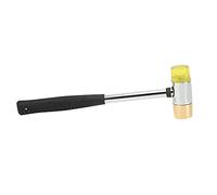 TIKATARER Yellow Guitar Plastic Hammer, Brass Rubber Head Multifunctional Tool for Guitar, Bass, Mandolin & Ukulele, with Replaceable 26mm Hemispherical Head