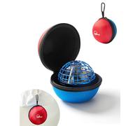 Tikduck Flying Orb Ball Toys Storage Case, Round Portable Hard EVA Carrying Case Storage Bag with Carabiner for Fly Ball Toys, Coins, Earphone, Charging Cable, SD Memory Card and Keys (Red Blue)