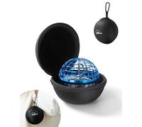 Tikduck Flying Orb Ball Toys Storage Case, Round Portable Hard EVA Carrying Case Storage Bag with Carabiner for Fly Ball Toys, Coins, Earphone, Charging Cable, SD Memory Card and Keys (Black)