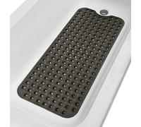 TIKE SMART Extra-Long Non-Slip Bathtub & Shower Mat 39”x16” (Smooth/Non-Textured Tubs Only) Safe, Clean, Machine-Washable, Superior Grip&Drainage, Vinyl, Transparent Black