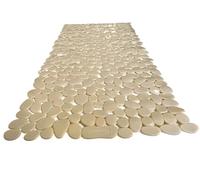 TIKE SMART “Pebbles” Non-Slip Bathtub/Shower Mat 27.5”x14” Rectangular, Non-Toxic, Safe, Clean, Machine-Washable, Superior Grip & Drainage, Vinyl, for Smooth Floors ONLY, Opaque Light Brown