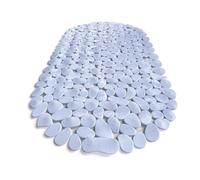 TIKE SMART “Pebbles” Non-Slip Bathtub & Shower Mat 27”x14” Oval - Non-Toxic - Safe, Clean, Machine-Washable, Superior Grip & Drainage, Vinyl, for Smooth Floors ONLY, Opaque White