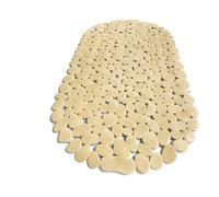 TIKE SMART “Pebbles” Non-Slip Bathtub & Shower Mat 27”x14” Oval - Non-Toxic - Safe, Clean, Machine-Washable, Superior Grip & Drainage, Vinyl, for Smooth Floors ONLY, Opaque Light Brown