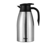 Tiken 2L Thermal Coffee Carafe Jug, Stainless Steel Insulated Vacuum Coffee Pot Flask for Tea Hot and Cold Drinks