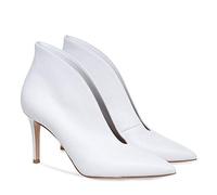TIKENBST High Heels Pointed Toe Ankle Boots Spring And Autumn Plus Size Custom Women's Shoes,White-38