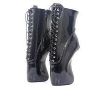 TIKENBST High Heels Sexy 46 High Heel 18CM Ballet Shoes Lace Up Ankle Boots for Women,Black-43