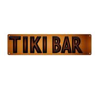 Tiki Bar Sign Pattern Print Tin Sign Vintage Metal Poster Retro Bar, Home, Man Cave, Kitchen, Laundry Room Wall Art Decor Gift 4x16 Inch