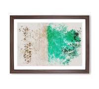 Tiki Beach in The Dominican Republic Watercolour Framed Print | A2 Walnut Framed Wall Art | Ready to Hang | Modern Beach Picture | Living Room Bedroom Lounge Office