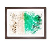 Tiki Beach In The Dominican Republic Watercolour Modern Framed Print | A3 Walnut Framed Wall Art | Ready to Hang | Modern Beach Picture | Living Room Bedroom Lounge Office