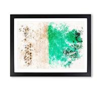 Tiki Beach In The Dominican Republic Watercolour Modern Framed Print | A4 Black Framed Wall Art | Ready to Hang | Modern Beach Picture | Living Room Bedroom Lounge Office